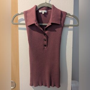 Madewell maroon polo sweater tank